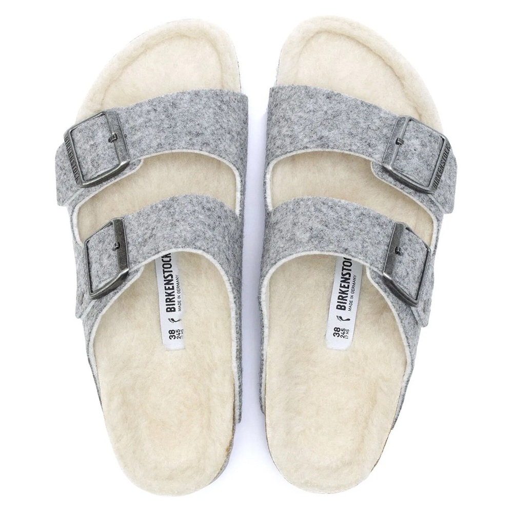 Birkenstock Arizona Rivet Wool Shearling Sandals